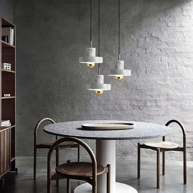 Natural Stone Marble Pendant Light | Postmodern Design Fixture