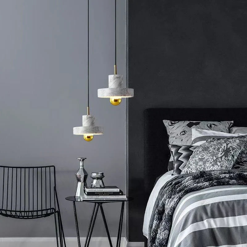 Natural Stone Marble Pendant Light | Postmodern Design Fixture