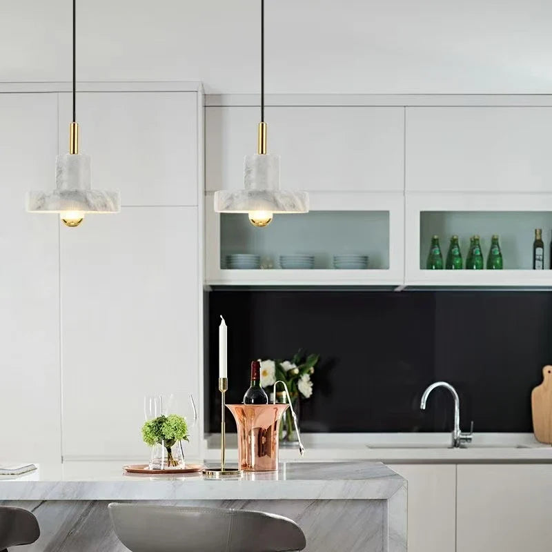 Natural Stone Marble Pendant Light | Postmodern Design Fixture
