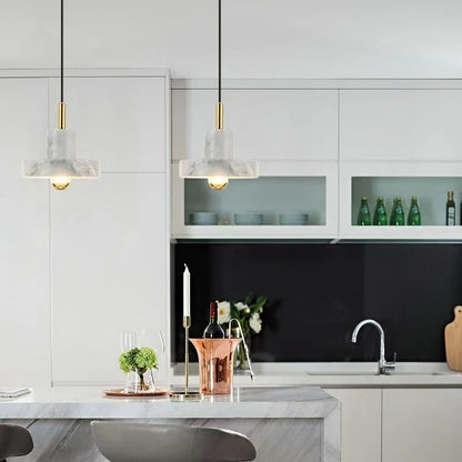Natural Stone Marble Pendant Light | Postmodern Design Fixture