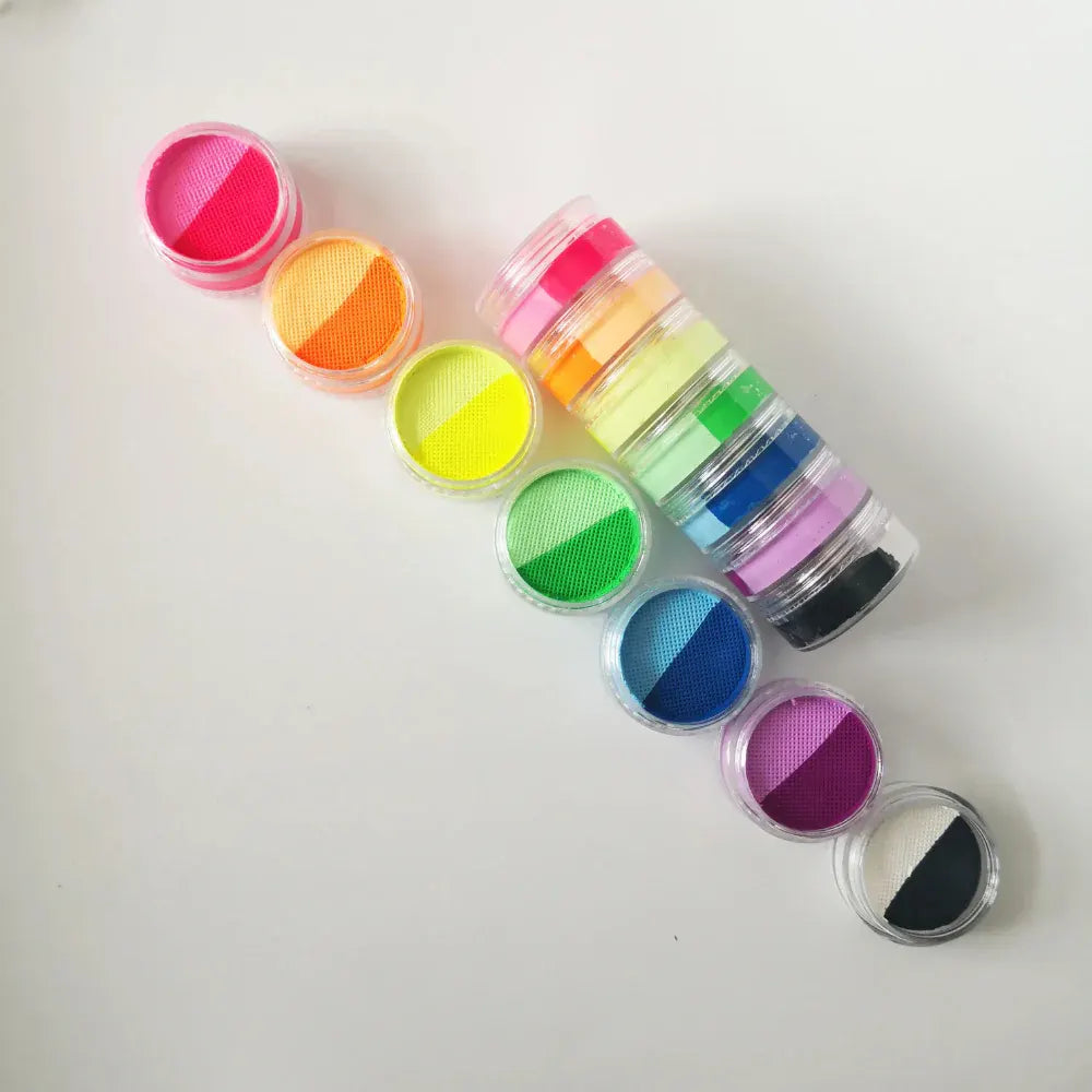 Neon Rainbow World Cup Face & Body Paint Split Cake Set