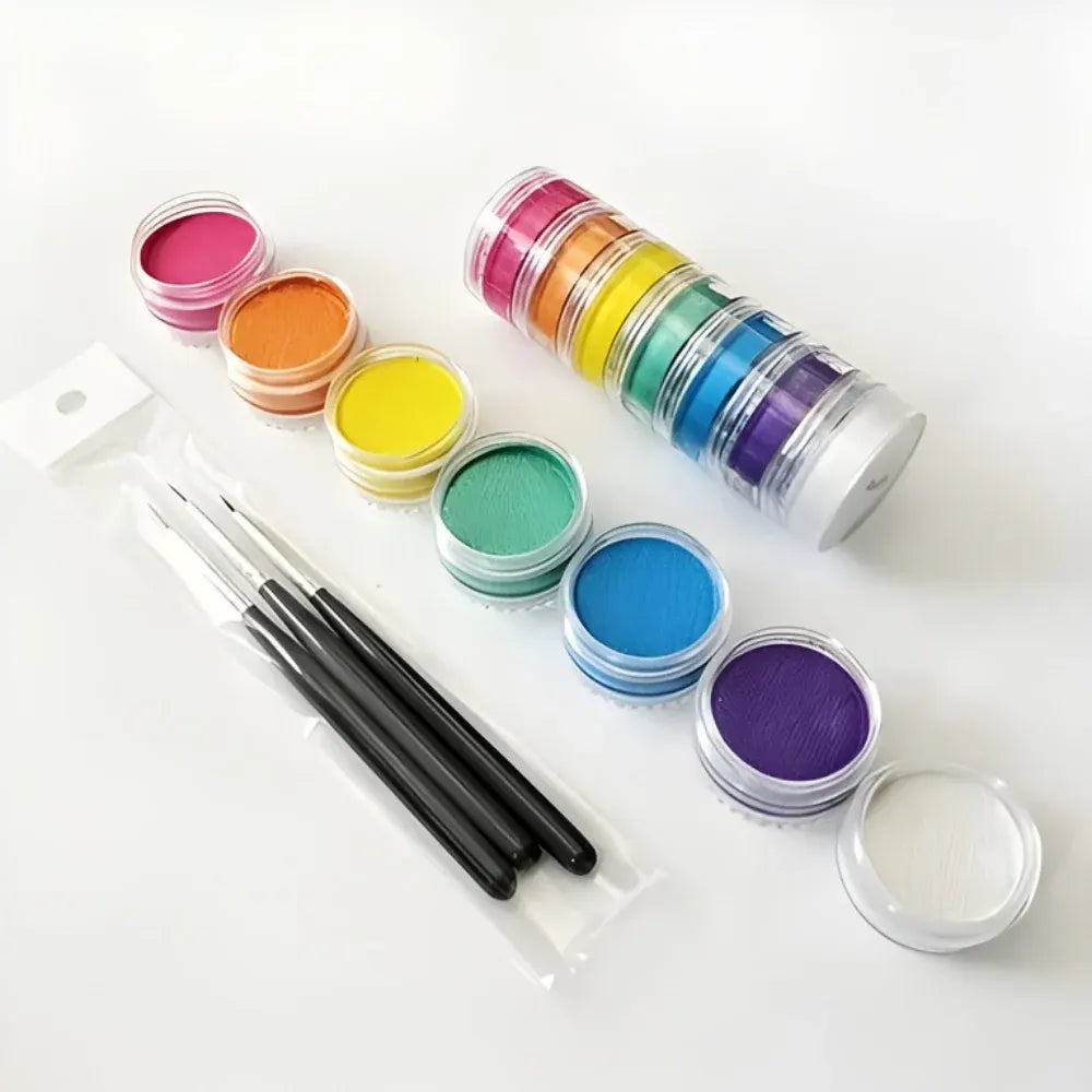 Neon Rainbow World Cup Face & Body Paint Split Cake Set