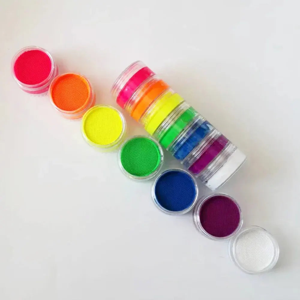 Neon Rainbow World Cup Face & Body Paint Split Cake Set