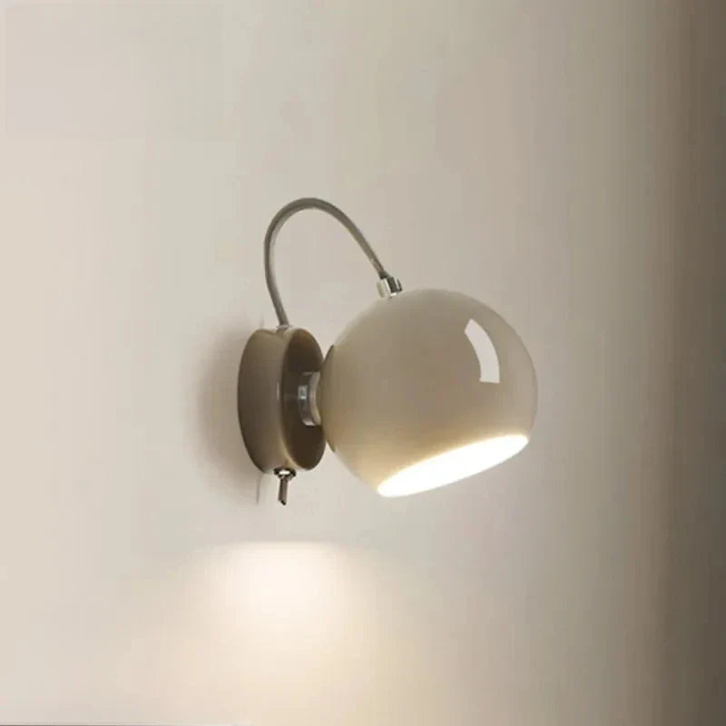 Nordic Cream Dome Wall Sconce | Adjustable Angle Light