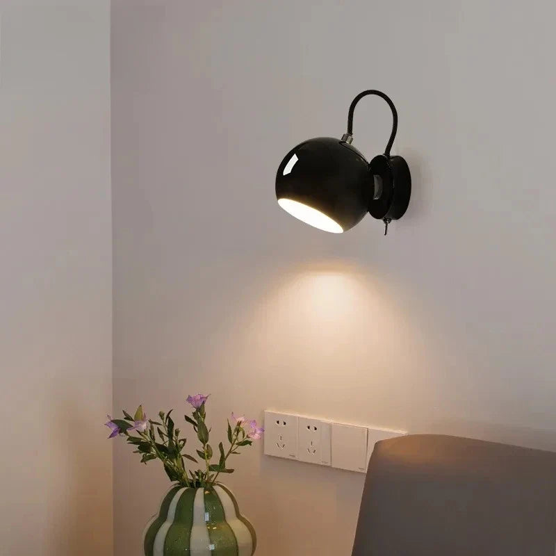 Nordic Cream Dome Wall Sconce | Adjustable Angle Light