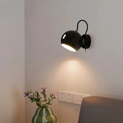 Nordic Cream Dome Wall Sconce | Adjustable Angle Light