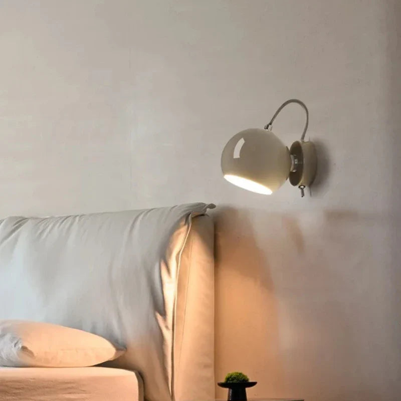 Nordic Cream Dome Wall Sconce | Adjustable Angle Light