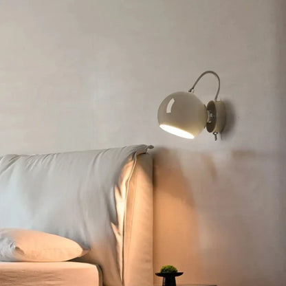 Nordic Cream Dome Wall Sconce | Adjustable Angle Light