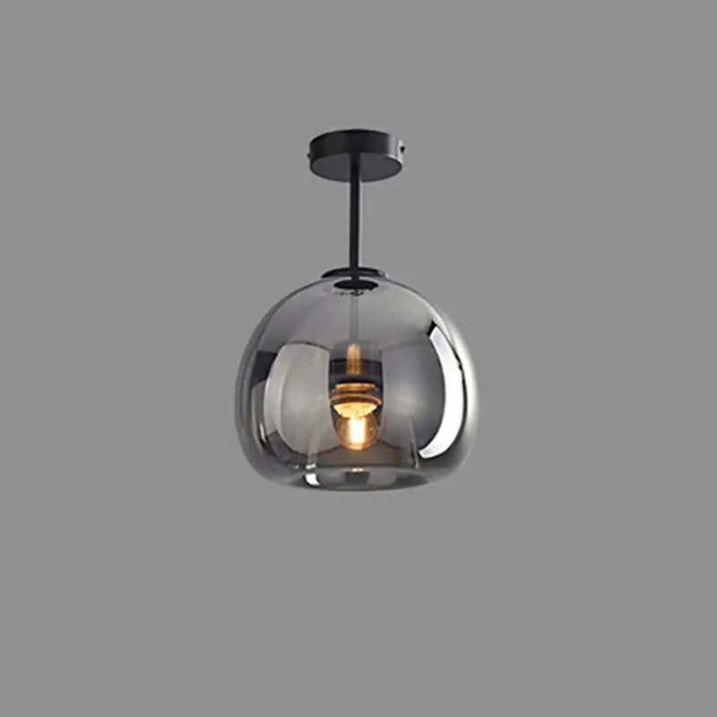Nordic Glass Sphere Semi-Flush Ceiling Light Fixture