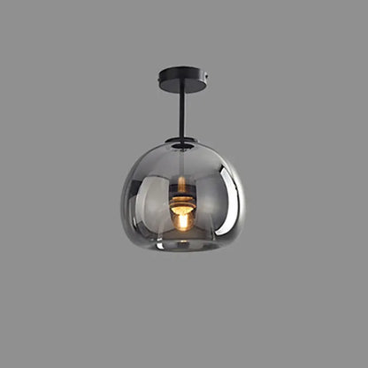 Nordic Glass Sphere Semi-Flush Ceiling Light Fixture