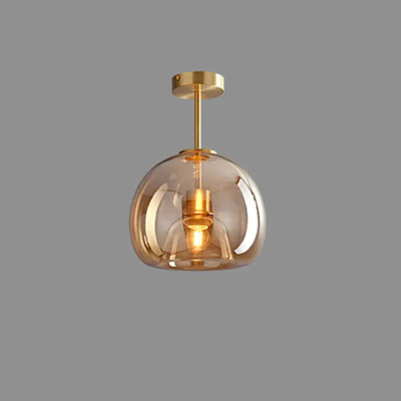 Nordic Glass Sphere Semi-Flush Ceiling Light Fixture