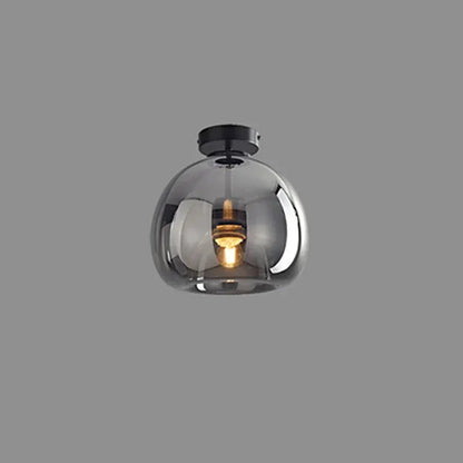 Nordic Glass Sphere Semi-Flush Ceiling Light Fixture