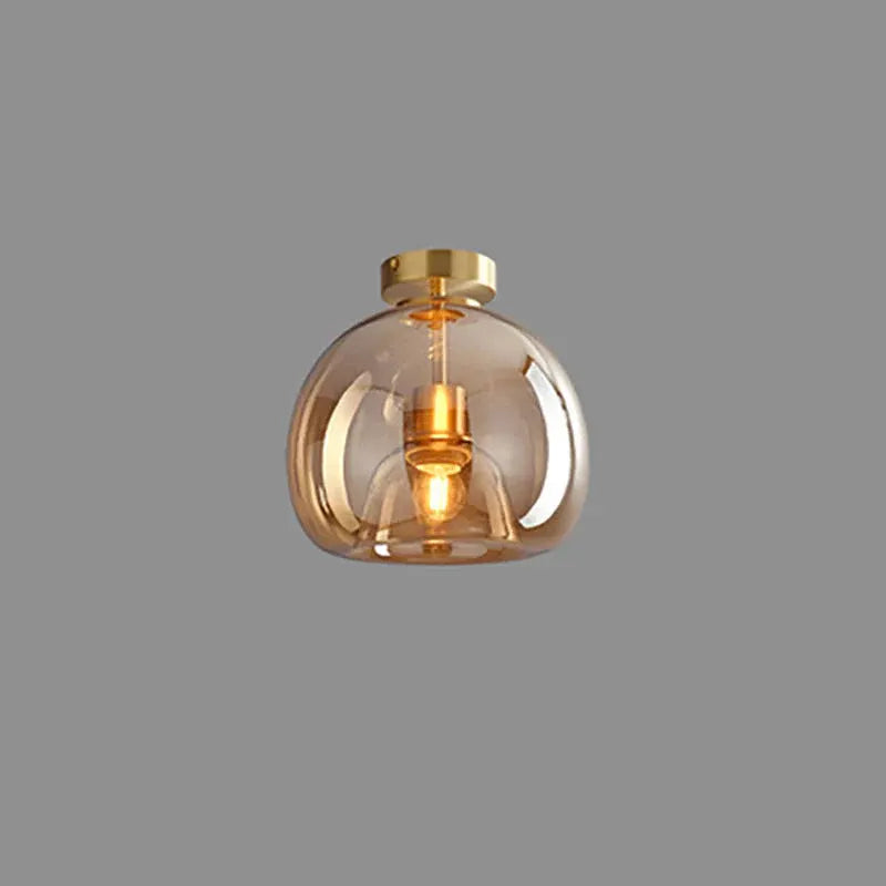 Nordic Glass Sphere Semi-Flush Ceiling Light Fixture