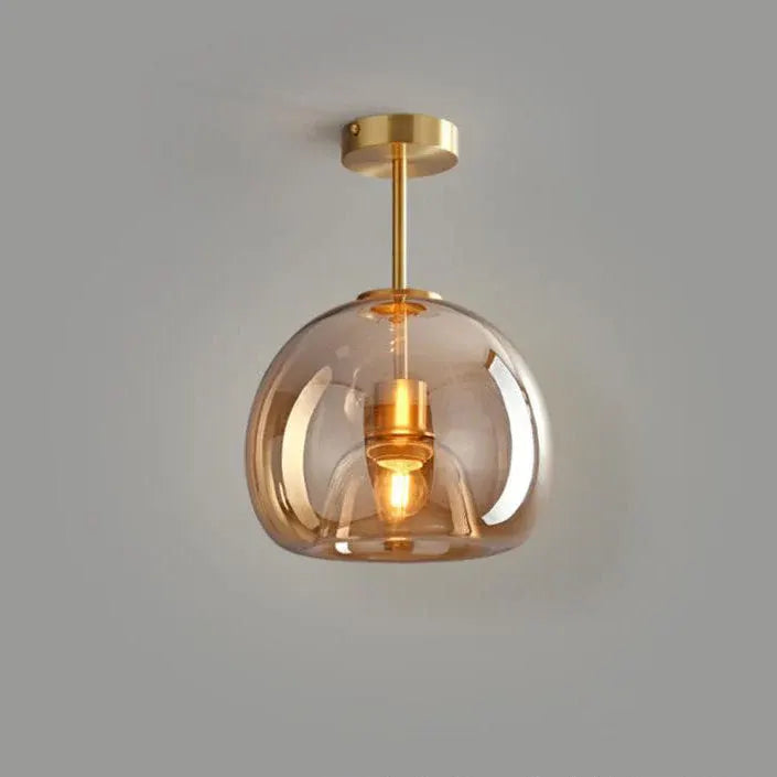 Nordic Glass Sphere Semi-Flush Ceiling Light Fixture