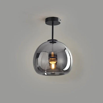 Nordic Glass Sphere Semi-Flush Ceiling Light Fixture
