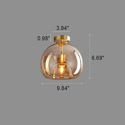Nordic Glass Sphere Semi-Flush Ceiling Light Fixture