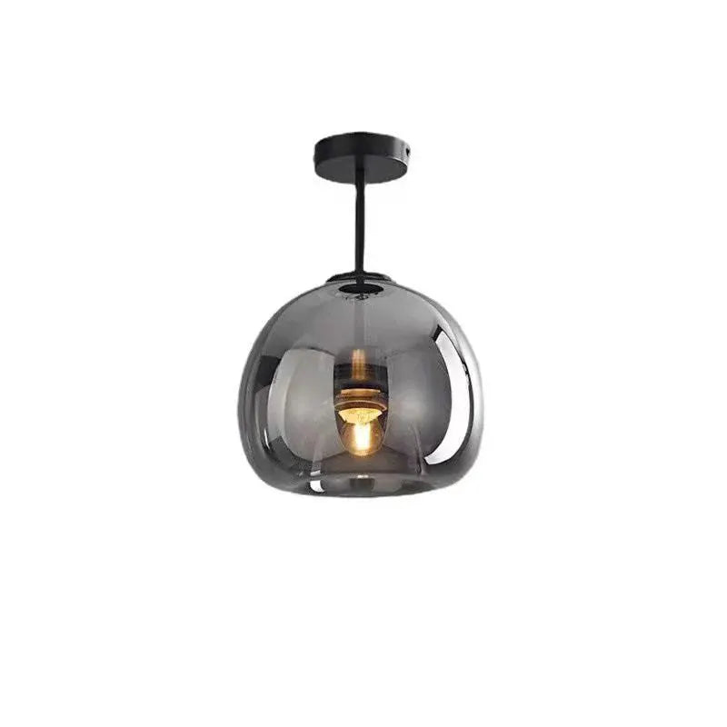 Nordic Glass Sphere Semi-Flush Ceiling Light Fixture