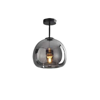 Nordic Glass Sphere Semi-Flush Ceiling Light Fixture