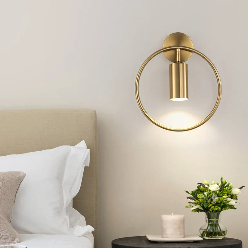 Nordic Gold Halo Wall Sconce | Minimalist Design Lighting