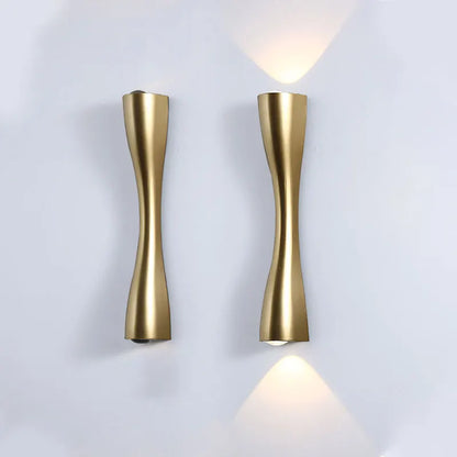 Nordic Gold Wall Sconce with Up & Down Waterproof LED Lighting