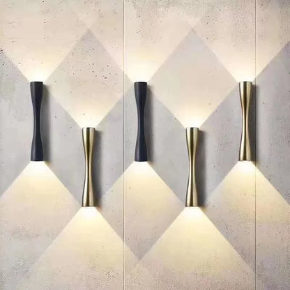Nordic Gold Wall Sconce with Up & Down Waterproof LED Lighting