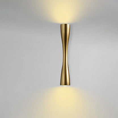 Nordic Gold Wall Sconce with Up & Down Waterproof LED Lighting
