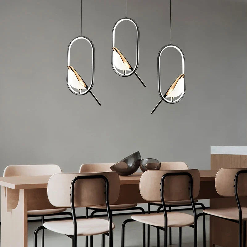 Nordic LED Bird Design Pendant Light – Magpie Ceiling Lamp