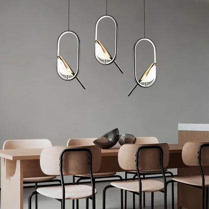Nordic LED Bird Design Pendant Light – Magpie Ceiling Lamp