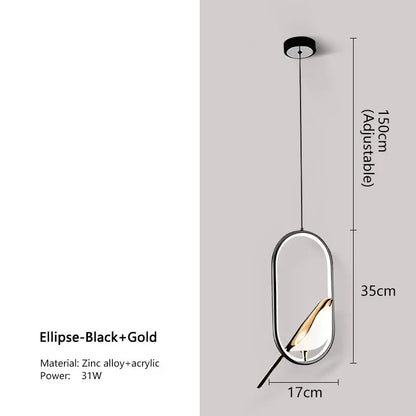 Nordic LED Bird Design Pendant Light – Magpie Ceiling Lamp