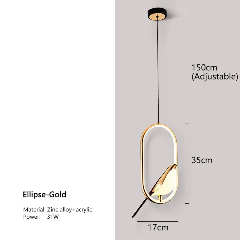 Nordic LED Bird Design Pendant Light – Magpie Ceiling Lamp
