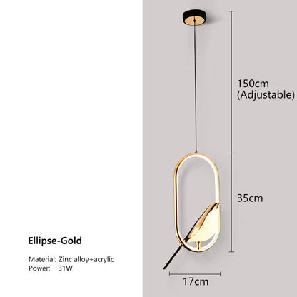 Nordic LED Bird Design Pendant Light – Magpie Ceiling Lamp