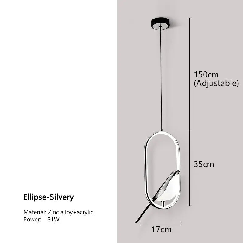Nordic LED Bird Design Pendant Light – Magpie Ceiling Lamp