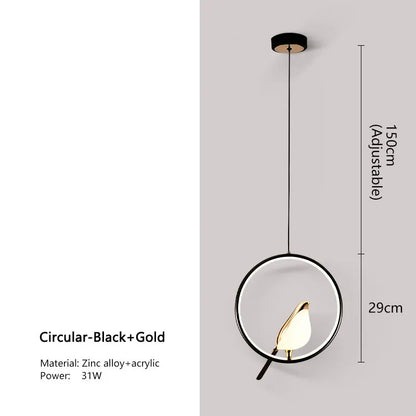 Nordic LED Bird Design Pendant Light – Magpie Ceiling Lamp