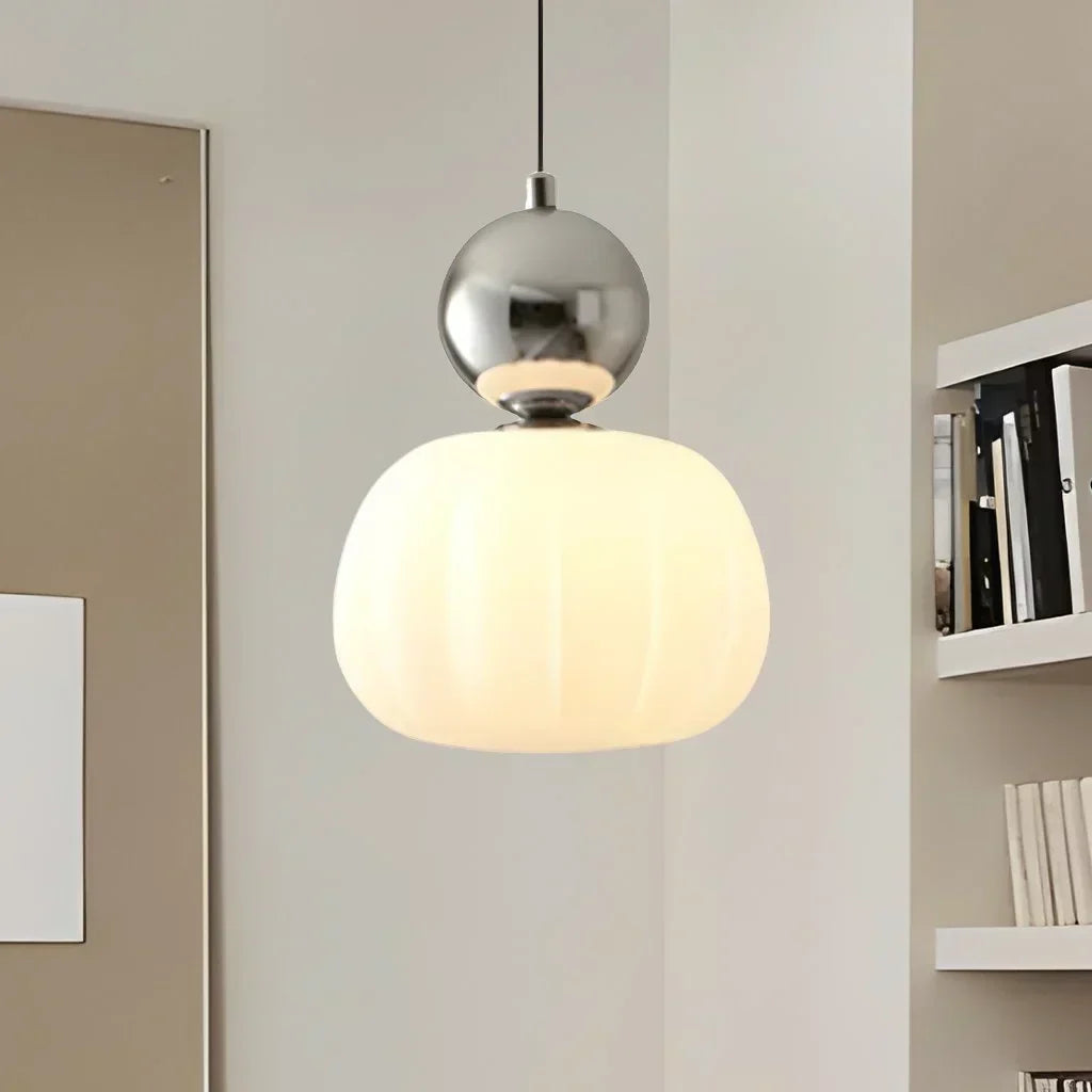 Nordic Pumpkin-Shaped LED Pendant Light | Modern Ceiling Lamp