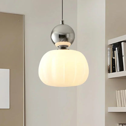Nordic Pumpkin-Shaped LED Pendant Light | Modern Ceiling Lamp