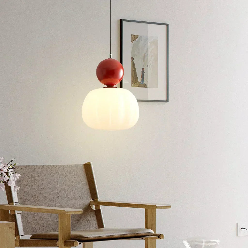 Nordic Pumpkin-Shaped LED Pendant Light | Modern Ceiling Lamp