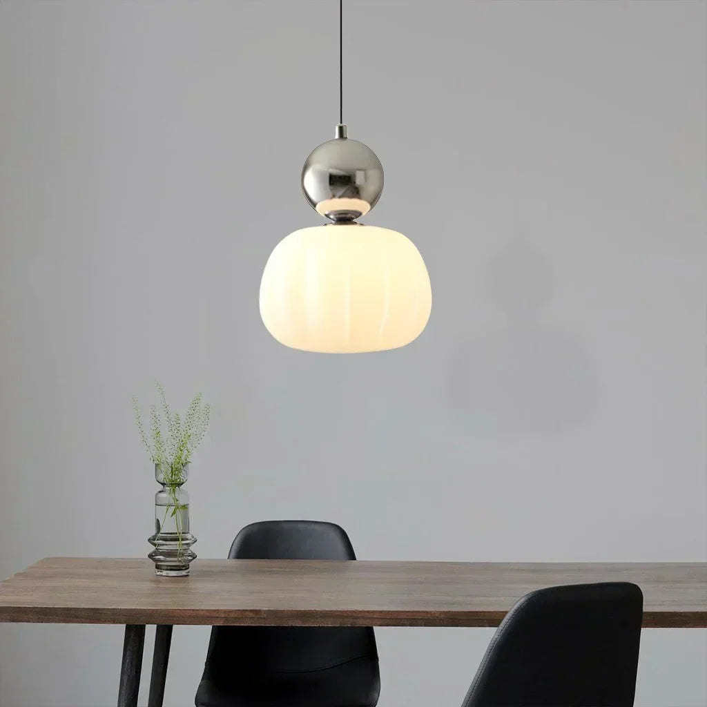 Nordic Pumpkin-Shaped LED Pendant Light | Modern Ceiling Lamp