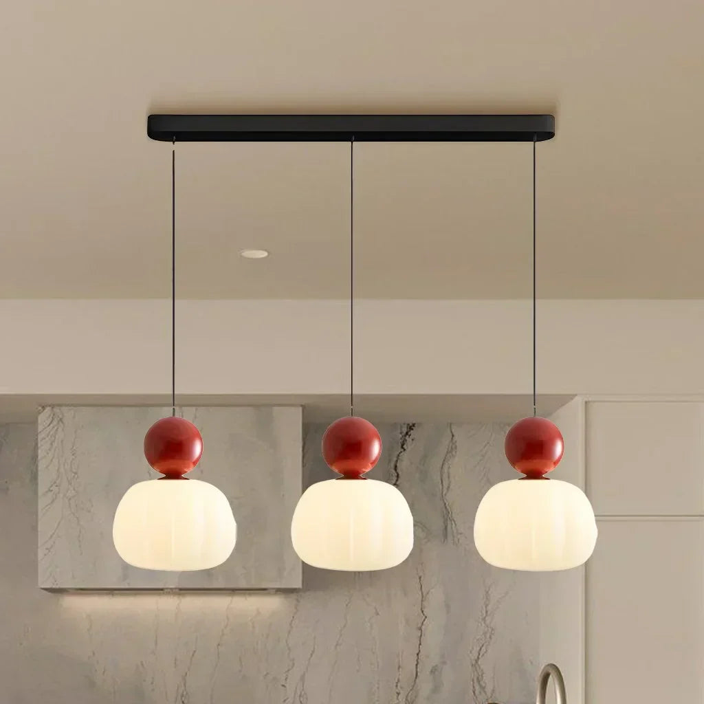 Nordic Pumpkin-Shaped LED Pendant Light | Modern Ceiling Lamp