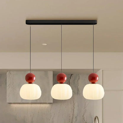 Nordic Pumpkin-Shaped LED Pendant Light | Modern Ceiling Lamp