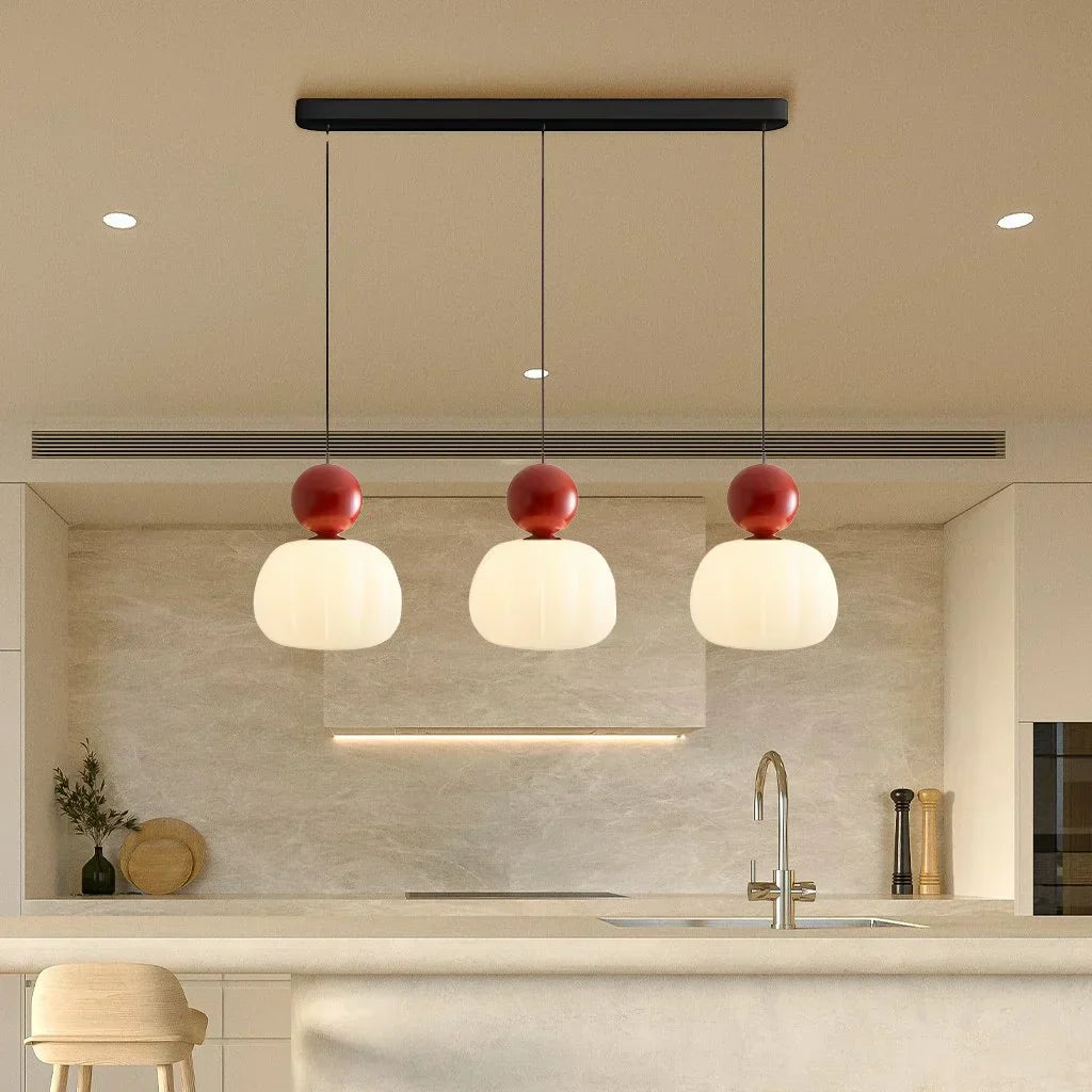 Nordic Pumpkin-Shaped LED Pendant Light | Modern Ceiling Lamp