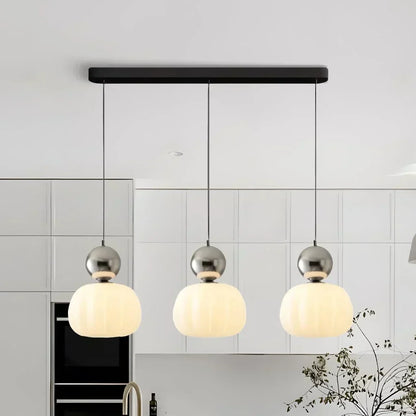 Nordic Pumpkin-Shaped LED Pendant Light | Modern Ceiling Lamp