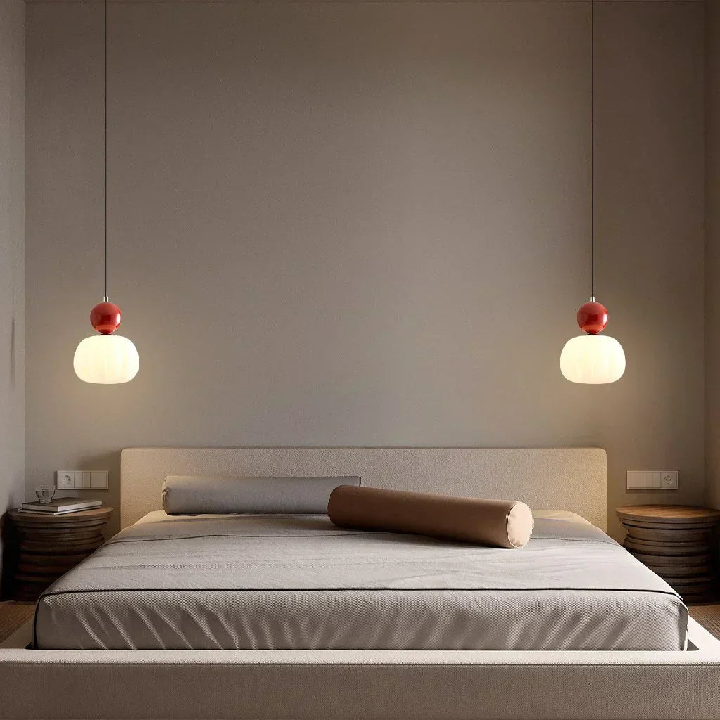 Nordic Pumpkin-Shaped LED Pendant Light | Modern Ceiling Lamp