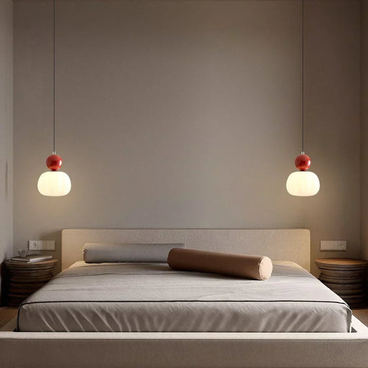 Nordic Pumpkin-Shaped LED Pendant Light | Modern Ceiling Lamp