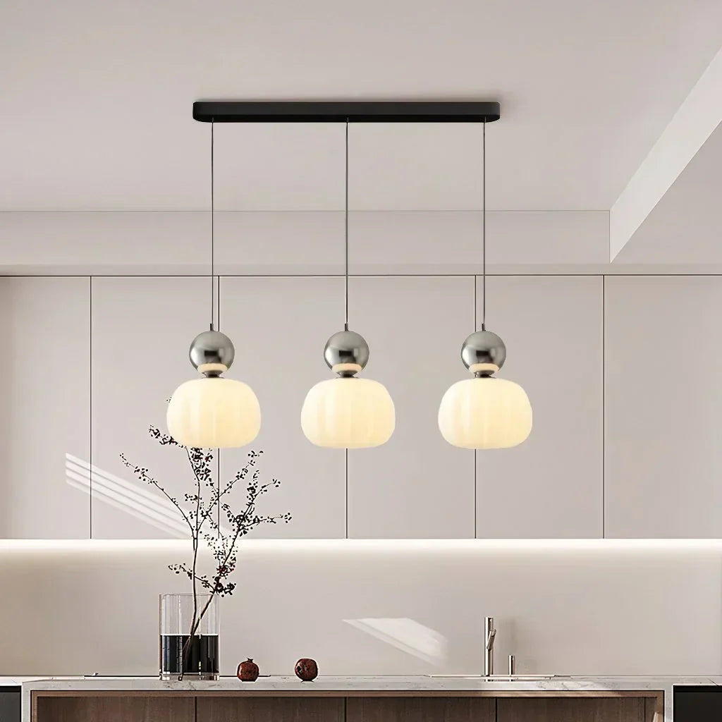 Nordic Pumpkin-Shaped LED Pendant Light | Modern Ceiling Lamp