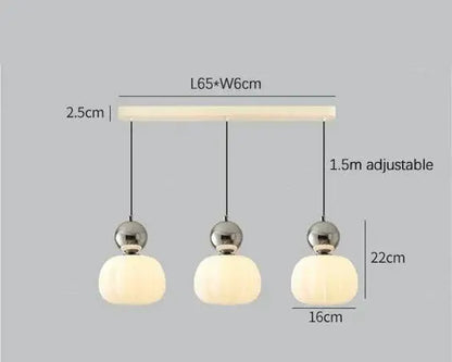 Nordic Pumpkin-Shaped LED Pendant Light | Modern Ceiling Lamp