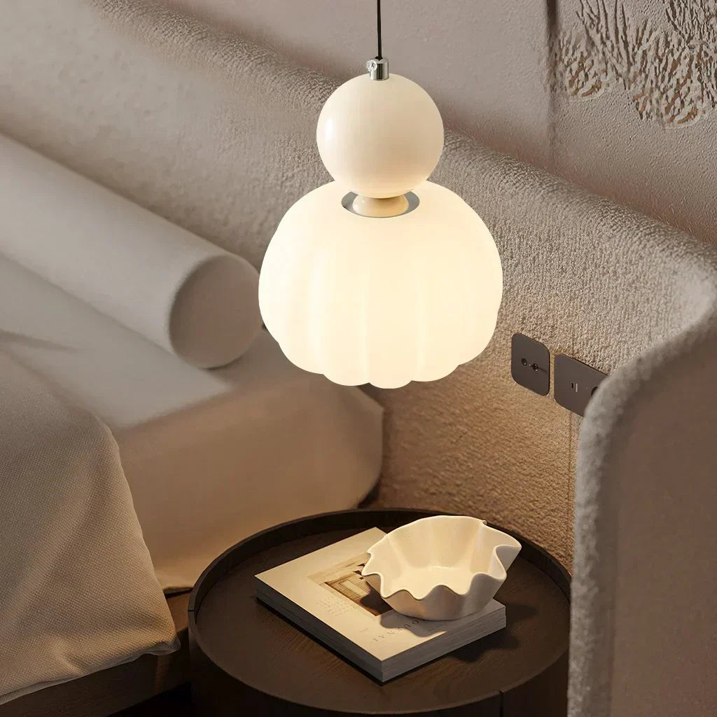 Nordic Pumpkin-Shaped LED Pendant Light | Modern Ceiling Lamp