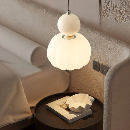 Nordic Pumpkin-Shaped LED Pendant Light | Modern Ceiling Lamp