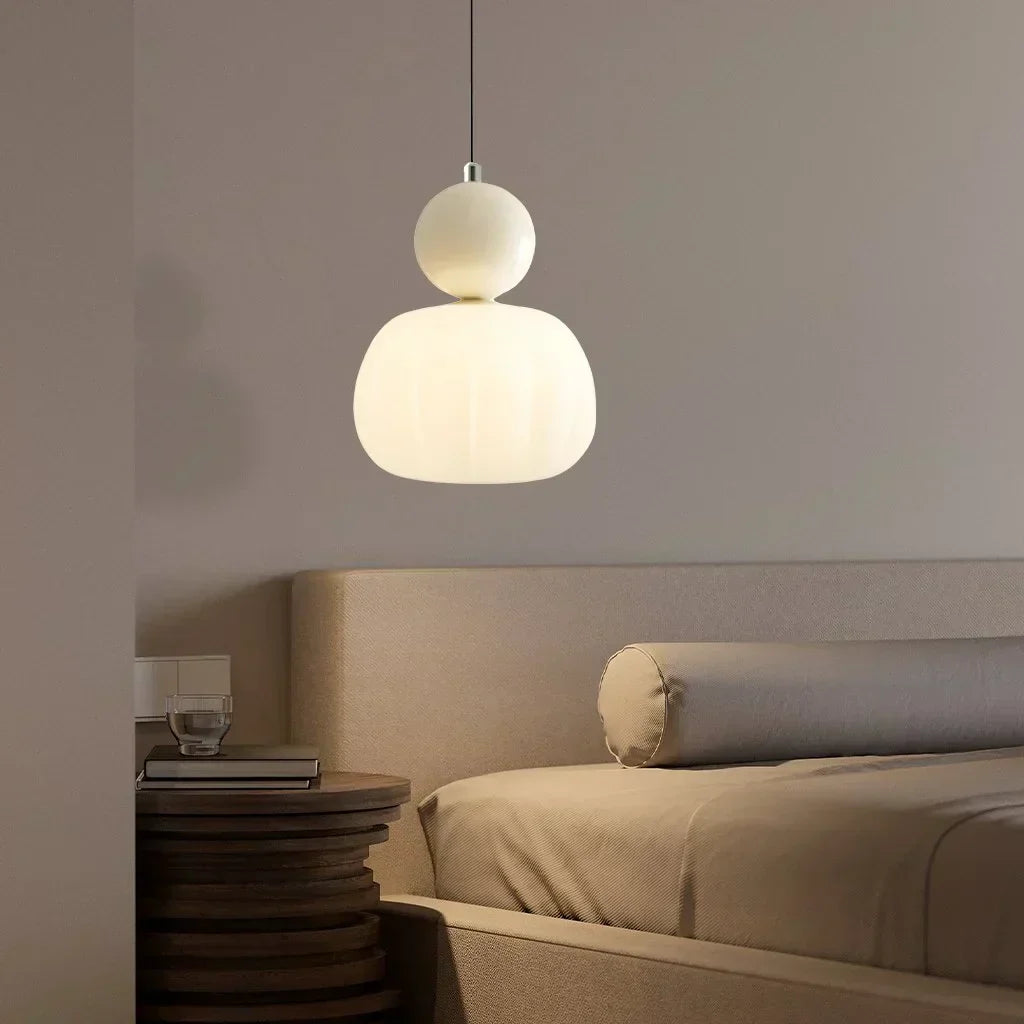 Nordic Pumpkin-Shaped LED Pendant Light | Modern Ceiling Lamp