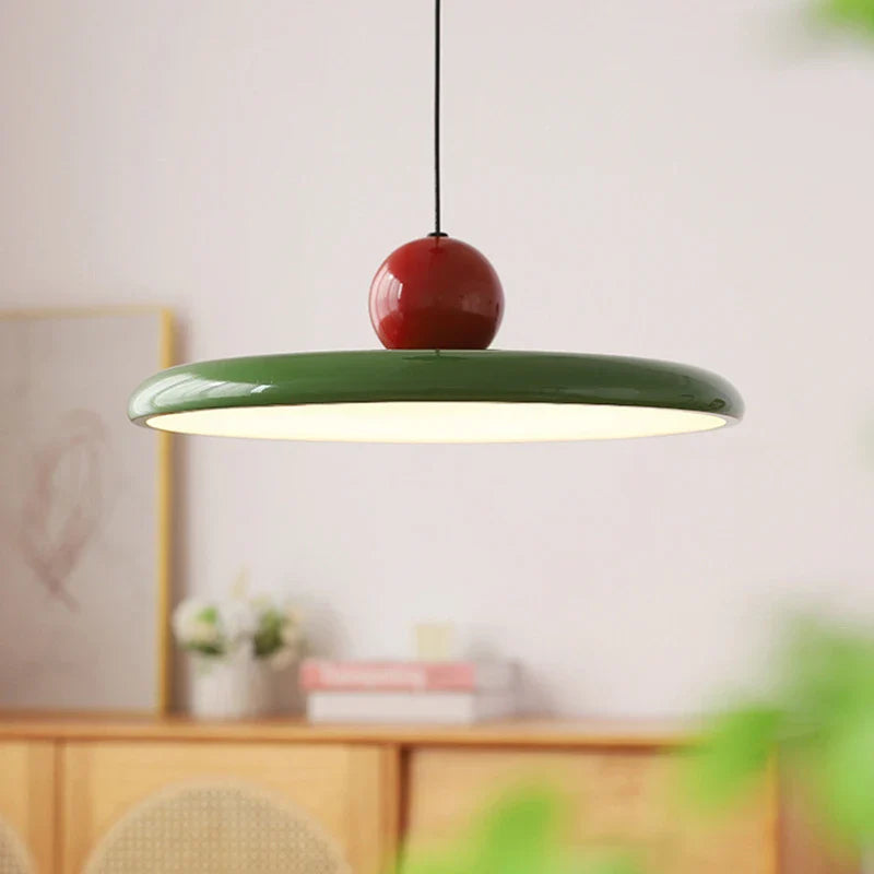 Nordic UFO-Style Pendant Fixture | LED Cream Ceiling Light