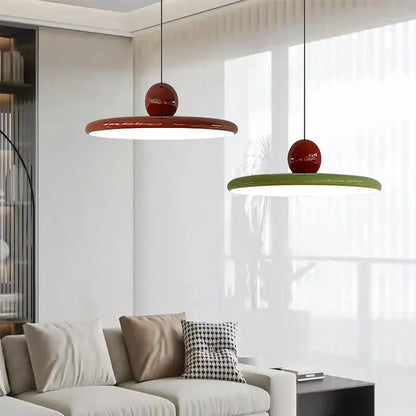 Nordic UFO-Style Pendant Fixture | LED Cream Ceiling Light